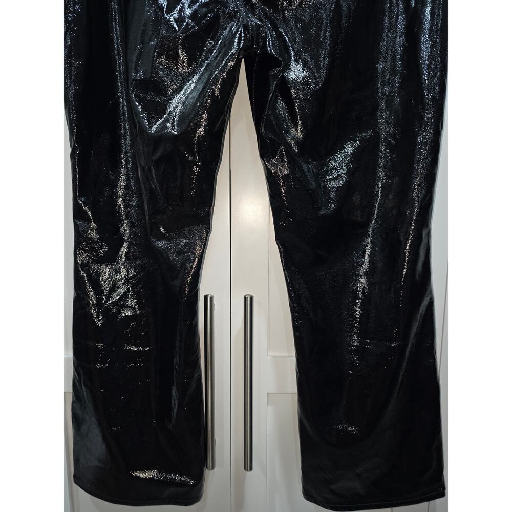 Good American “Good Straight” Black Patent Faux-Leather Pants – Size 18 - Picture 12 of 16